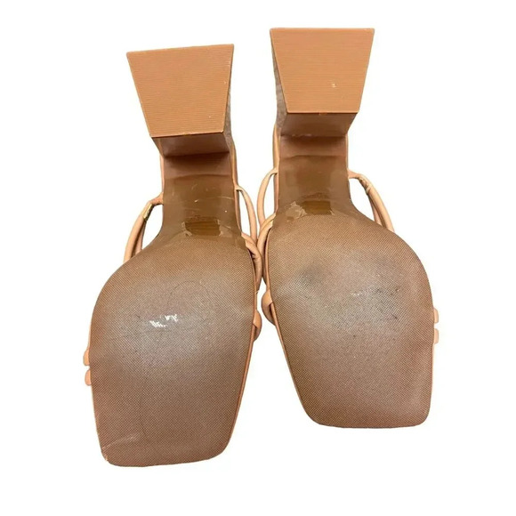 New! ABound Austyn Strappy Sandal Tan Beige Chunky Slip-On Heels Women's 8 - Picture 8 of 11